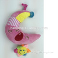 baby activity spiral baby soft hanging toy plush pink moon with yellow smiling sun with music box